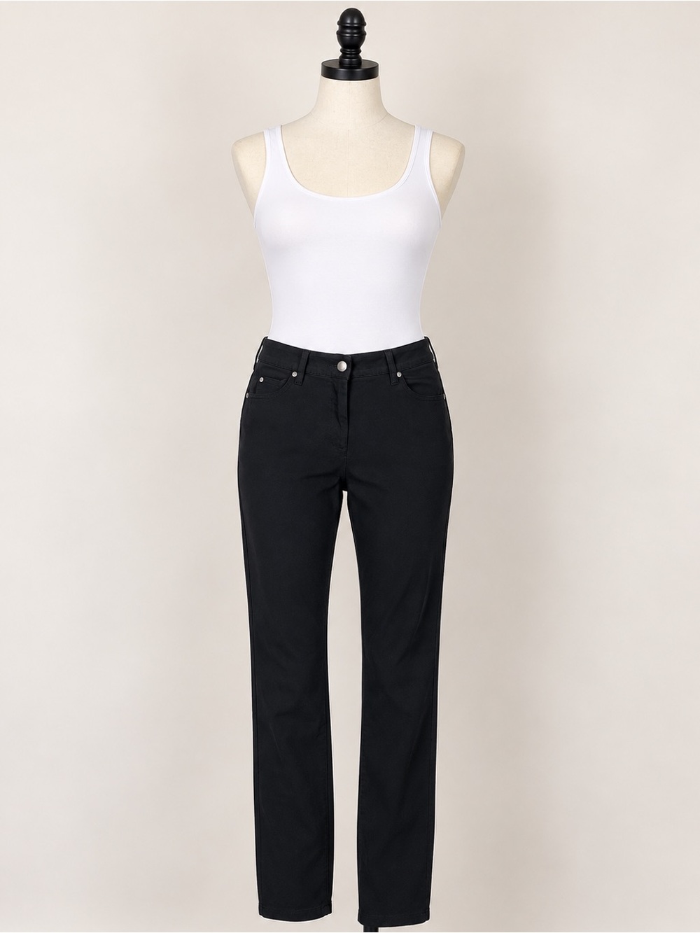 Eileen Fisher Black Stretch Slim Straight Leg Pants Size 10